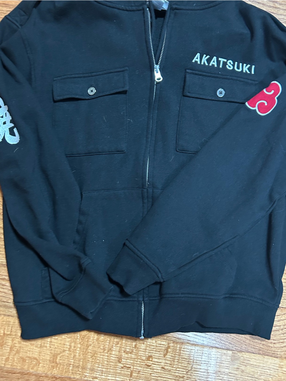 Naruto mens Black full zip hoodie